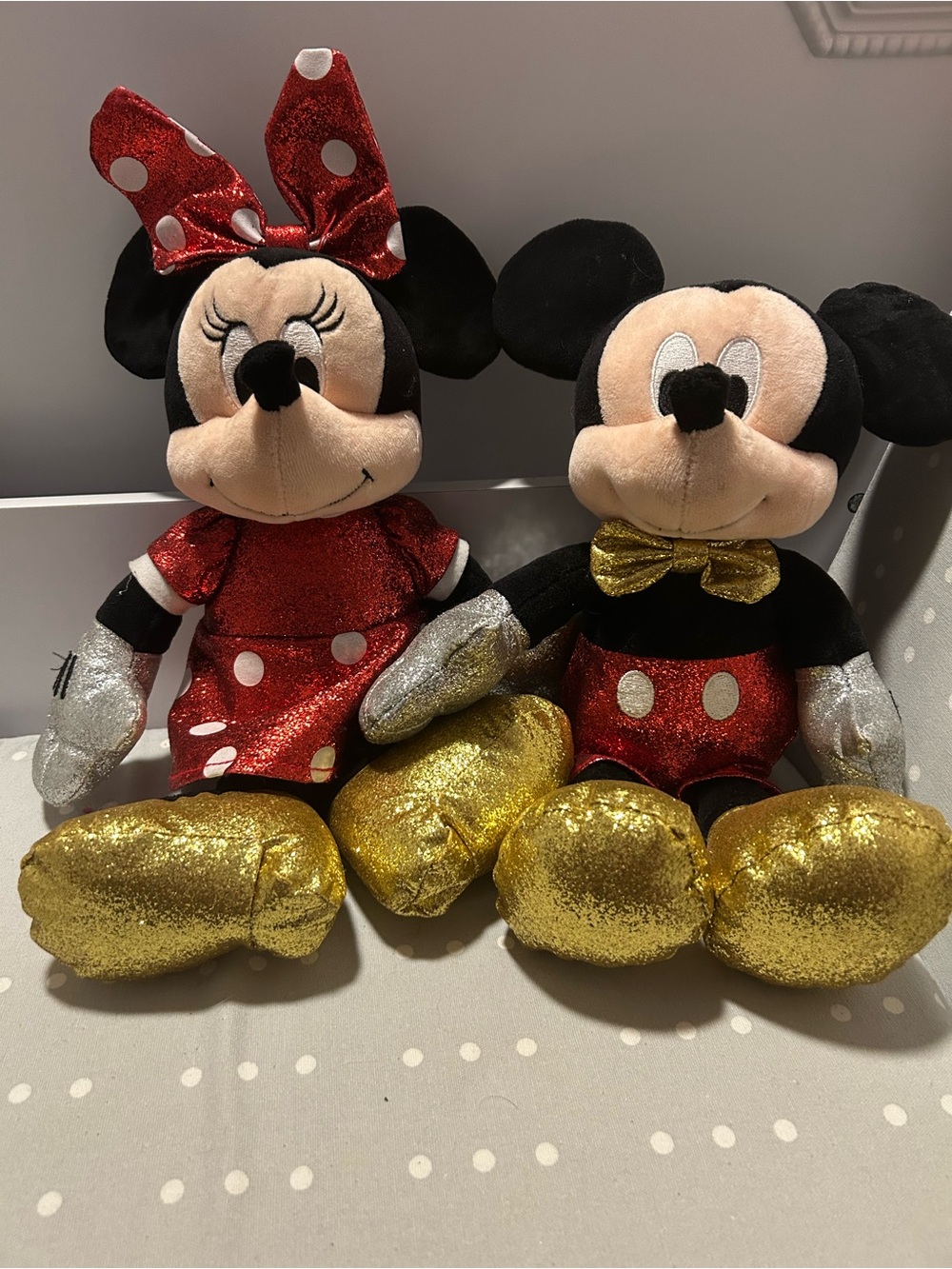 Sparkle Minnie & Mickey Plush Duo - Red, Gold, Black